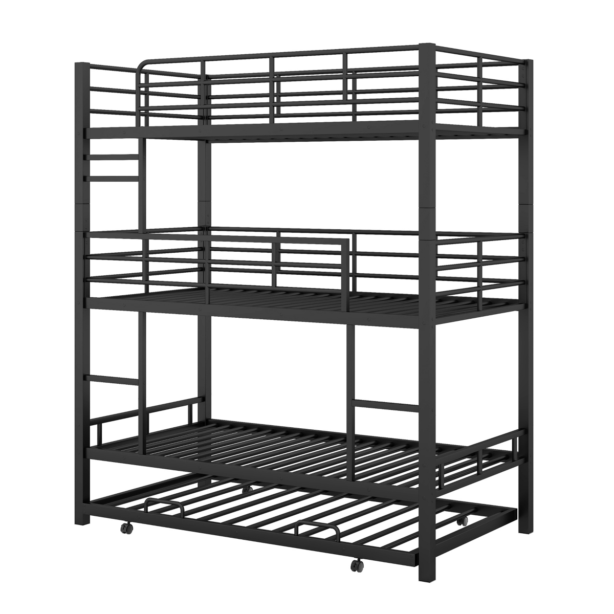 Streamdale Metal Twin Triple Bunk Bed With Trundle