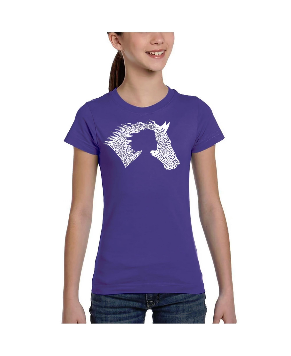 La Pop Art Girls Horse Word Art T-Shirt