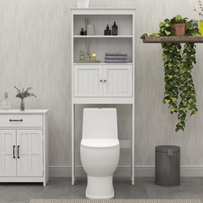 Over-the-Toilet 2-Tier Storage Shelf with Doors