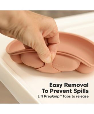 3-Pack Prep Suction Plates with Lids, 100% Silicone Baby Plates with Lid, BPA-Free Kids Divided Toddler Plates