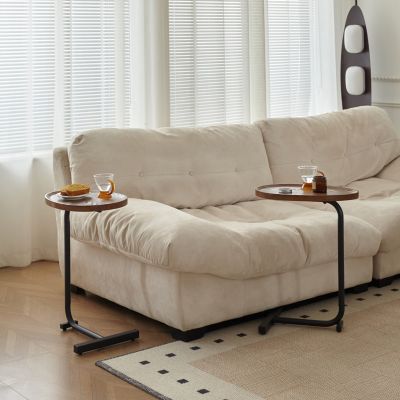 Streamdale Brown Cshaped Side Table, Small Sofa Table For Living Room