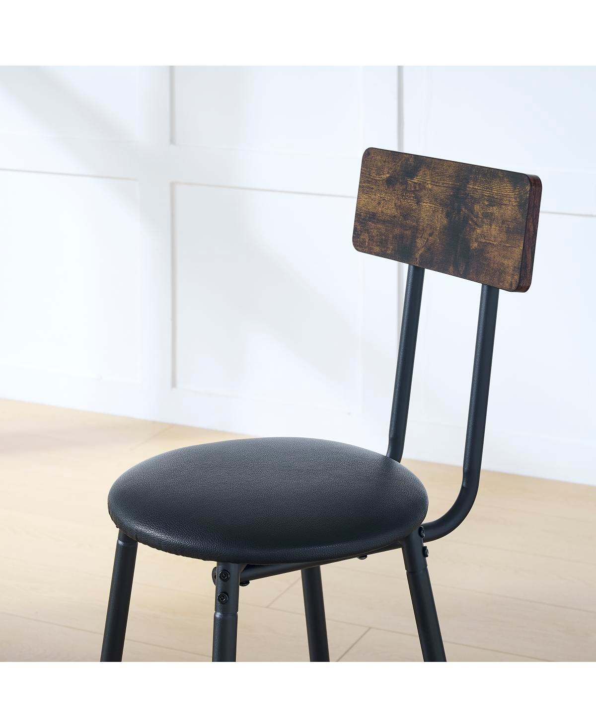 Simplie Fun Rustic Brown Bar Table Set with Upholstered Stool