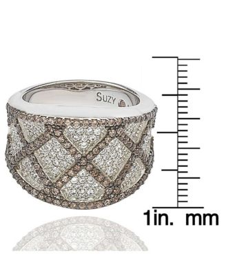 Suzy Levian Sterling Silver Cubic Zirconia Woven Ring