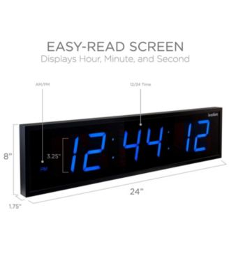 Large Digital Clock, 24" LED Wall Clock with 6-Level Brightness