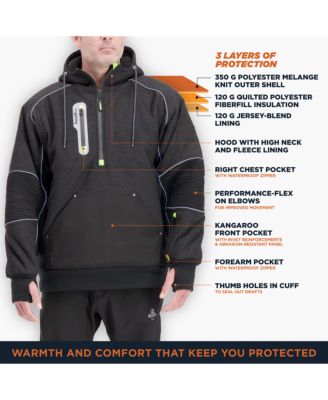 Men's Extreme Hybrid Sweatshirt Heavy Duty Hoodie, Insulated Work Pullover