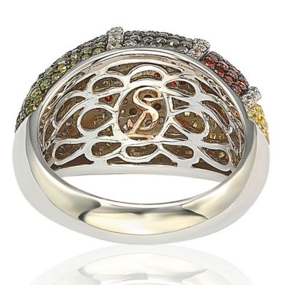 Sterling Silver Cubic Zirconia Exotic Wave Ring