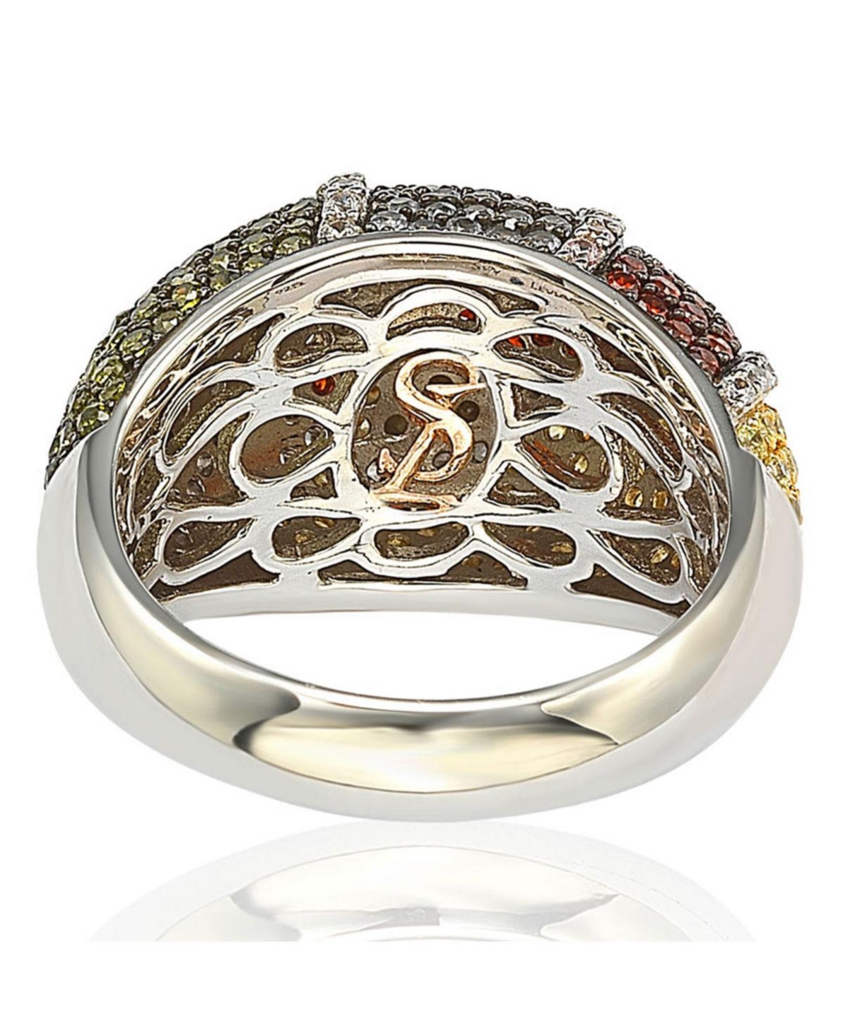 Suzy Levian New York Suzy Levian Sterling Silver Cubic Zirconia Exotic Wave Ring