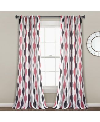 Mid Century Geo Light Filtering Window Curtain Panels