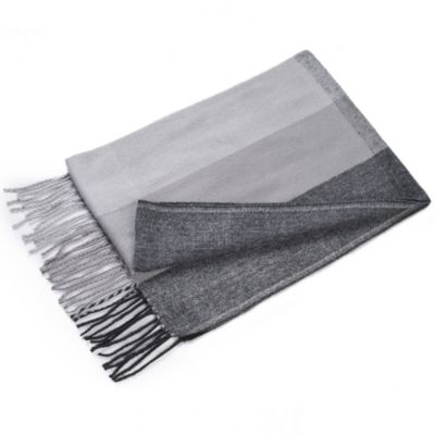 Men's Scarf Soft Knit Winter Scarves Plaid Striped or Solid Neck Covering Long Warm Stylish