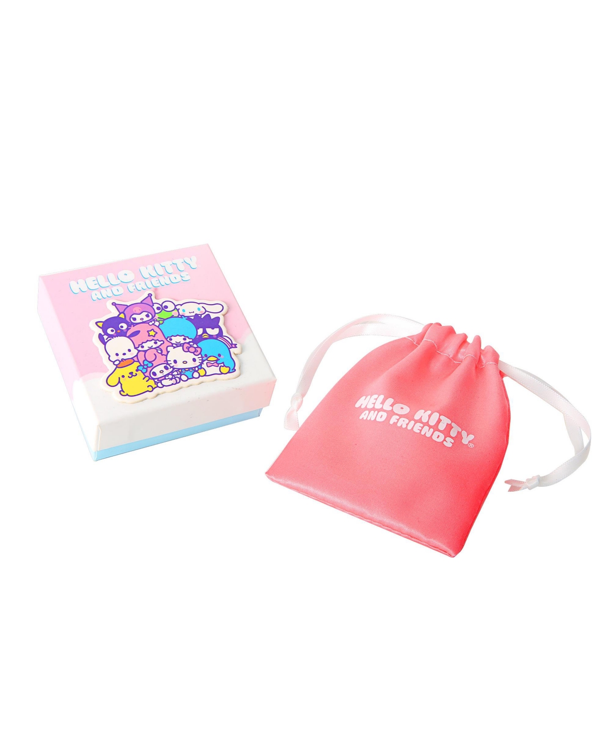 Hello Kitty Sanrio Enamel and Peridot Crystal Kerropi 3D Stud Earrings - White