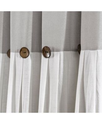Linen Button Window Curtain Panels