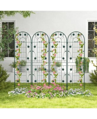 2 Pack 71 x 20 Inch Metal Garden Trellis Rustproof Plant Support for Climbing Plants