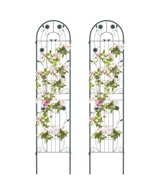 2 Pack 86.5 x 20 Inches Metal Garden Trellis for Climbing Plants