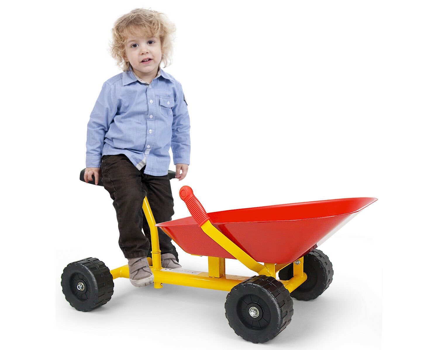 Детская игрушка Slickblue Heavy Duty Ride-On Sand Dumper with 4 Wheels, 110 lbs. Capacity, 4–12 лет, цвет: Красный — фото 2