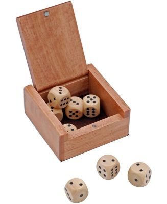WE Games Wooden Dice Box and 8 Wooden Dice - Macy's