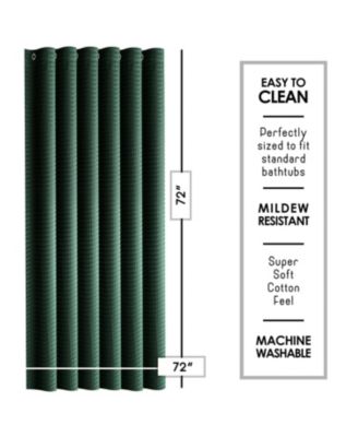 Heavy Duty Fabric Water-resistant Waffle Design Shower Curtains - 72"x72"