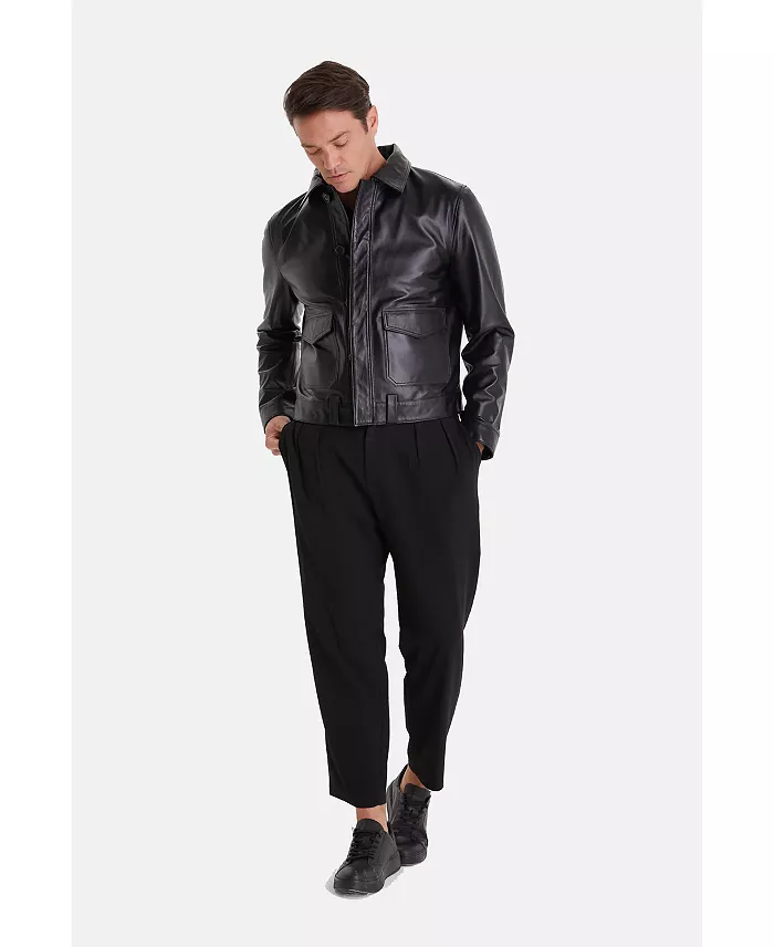 Men's Fashion Jacket, Nappa Black - thumbnail 4