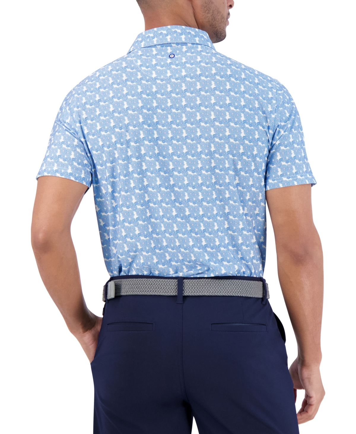 Ben Sherman Psychedelic Helmet Tech Jersey Sports Fit Polo In Light Grey