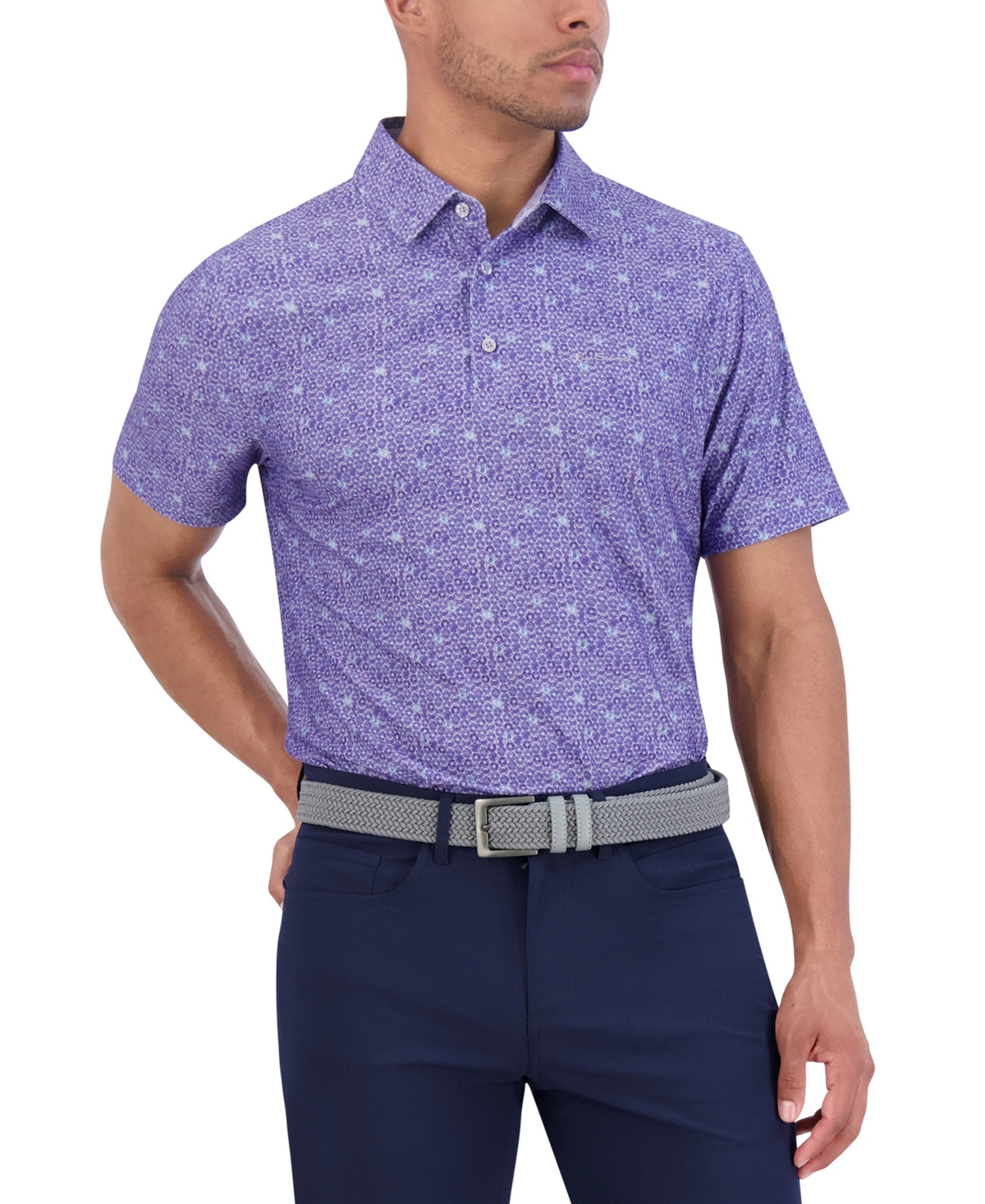 Ben Sherman Broken Record Tech Jersey Sports Fit Polo In Orchid