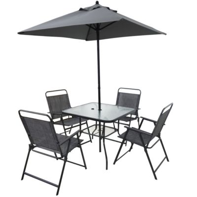 4-Person Metal Patio Set with Umbrella