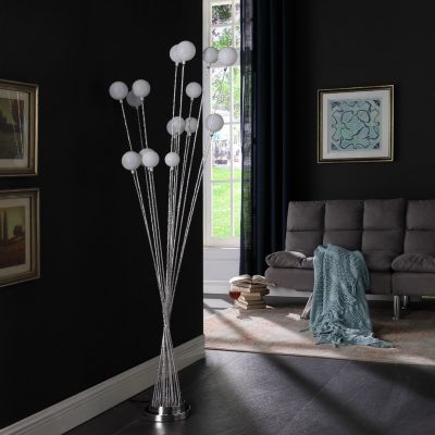 Streamdale Silver Chrysanthe Chrome LED Floor Lamp