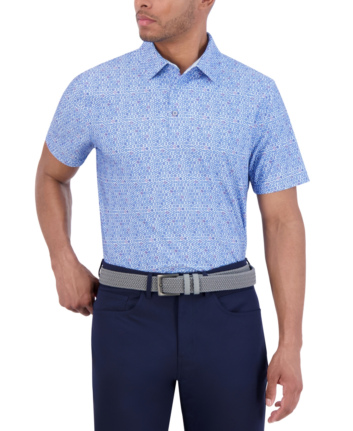 Ben Sherman Broken Record Tech Jersey Sports Fit Polo In Blue