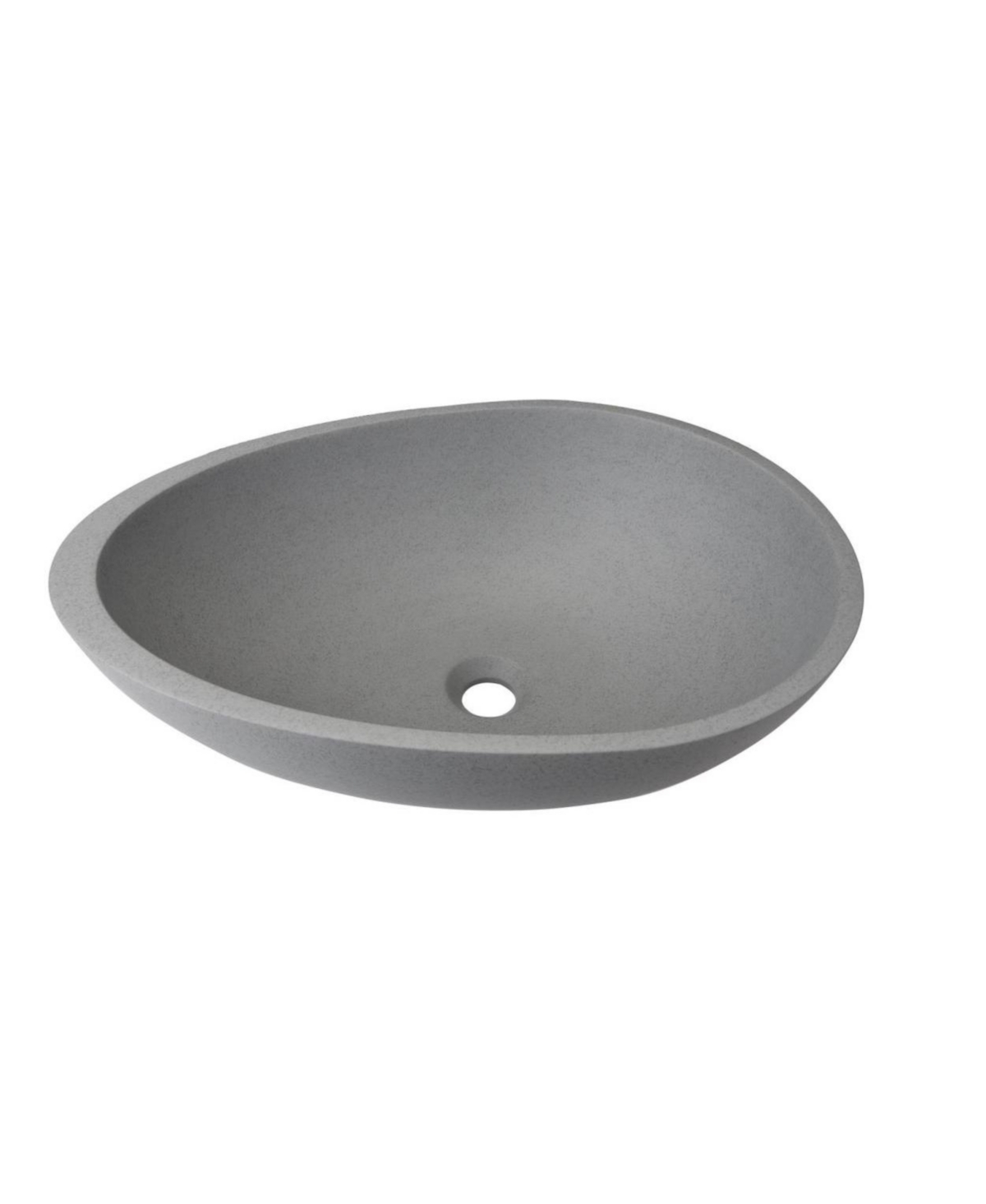 Egg Shaped Concrete Vessel Bathroom Sink In Grey Without Faucet