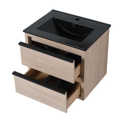 24" Bathroom Vanity with Ceramic Sink and Soft-Closing Drawers