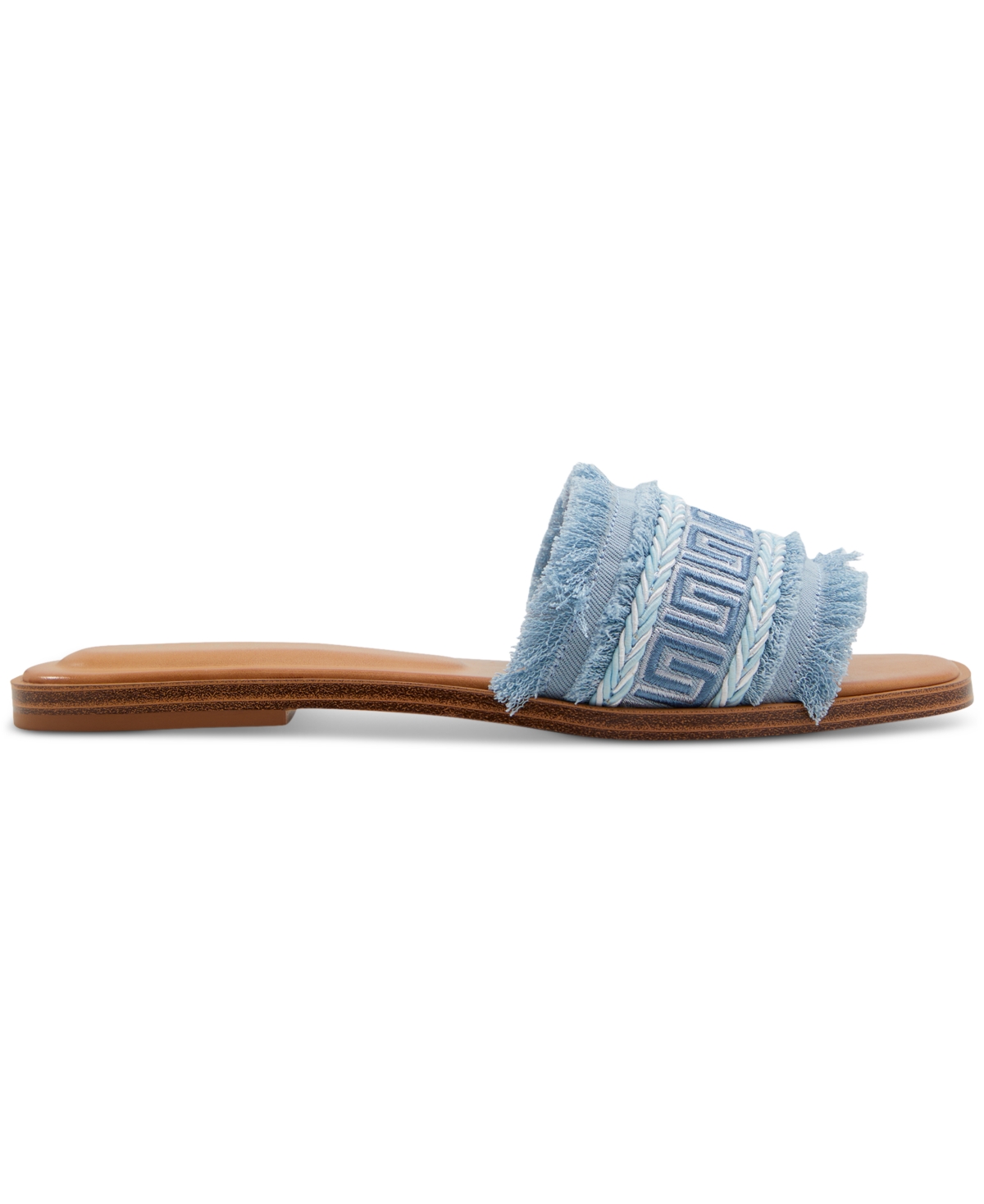 Shop Aldo Women's Nalani Fringe Slide Sandals In Blue Woven Milti