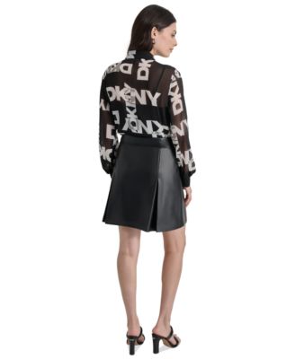 DKNY Women's Logo Long-Sleeve Shirt - Macy's