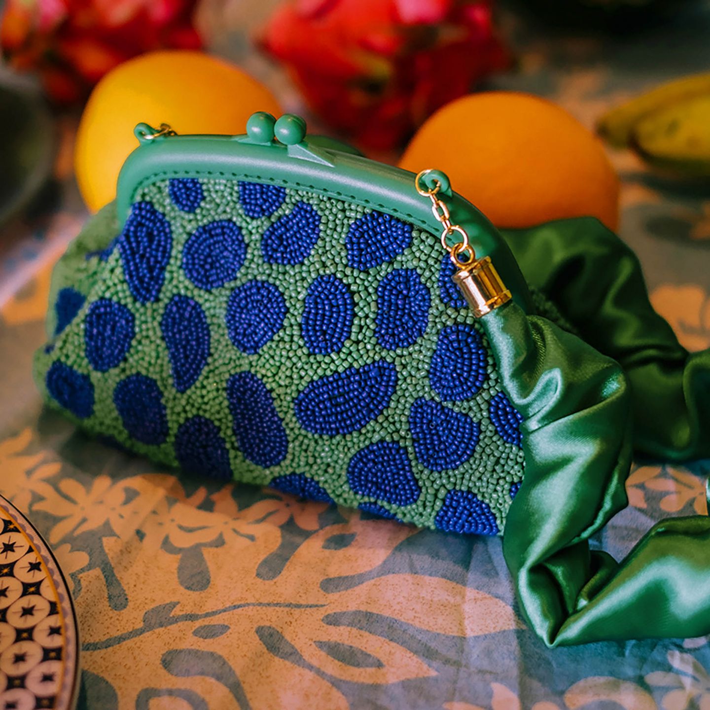 Женский клатч Brunna.co Arnoldi Hand-beaded Clutch In, цвет: Зелёный — фото 2