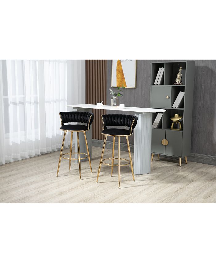 Simplie Fun Bar Stools With Back And Footrest Counter Height Bar Chairs ...
