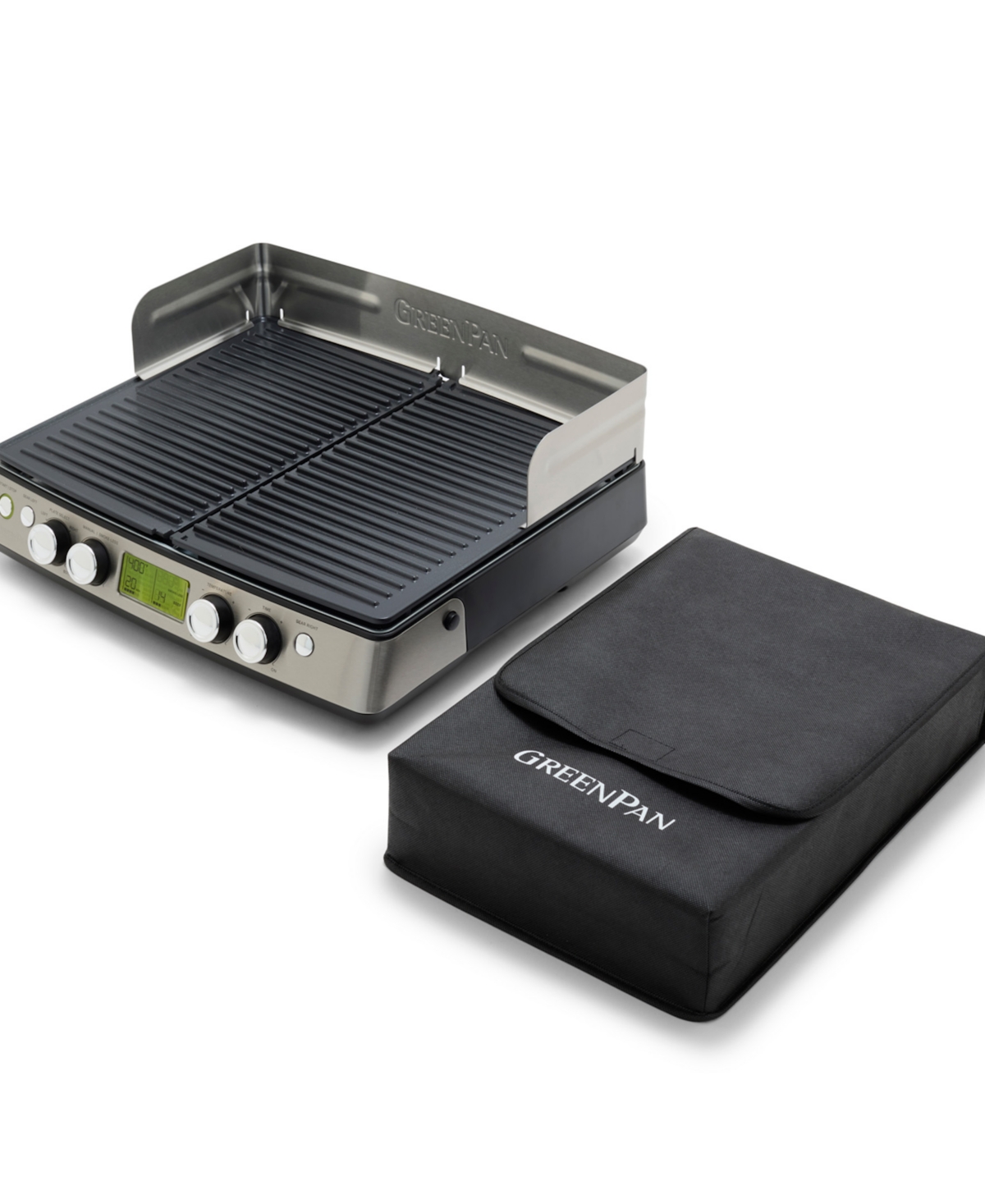 Greenpan Elite Xl Smoke-less Grill Griddle In Black