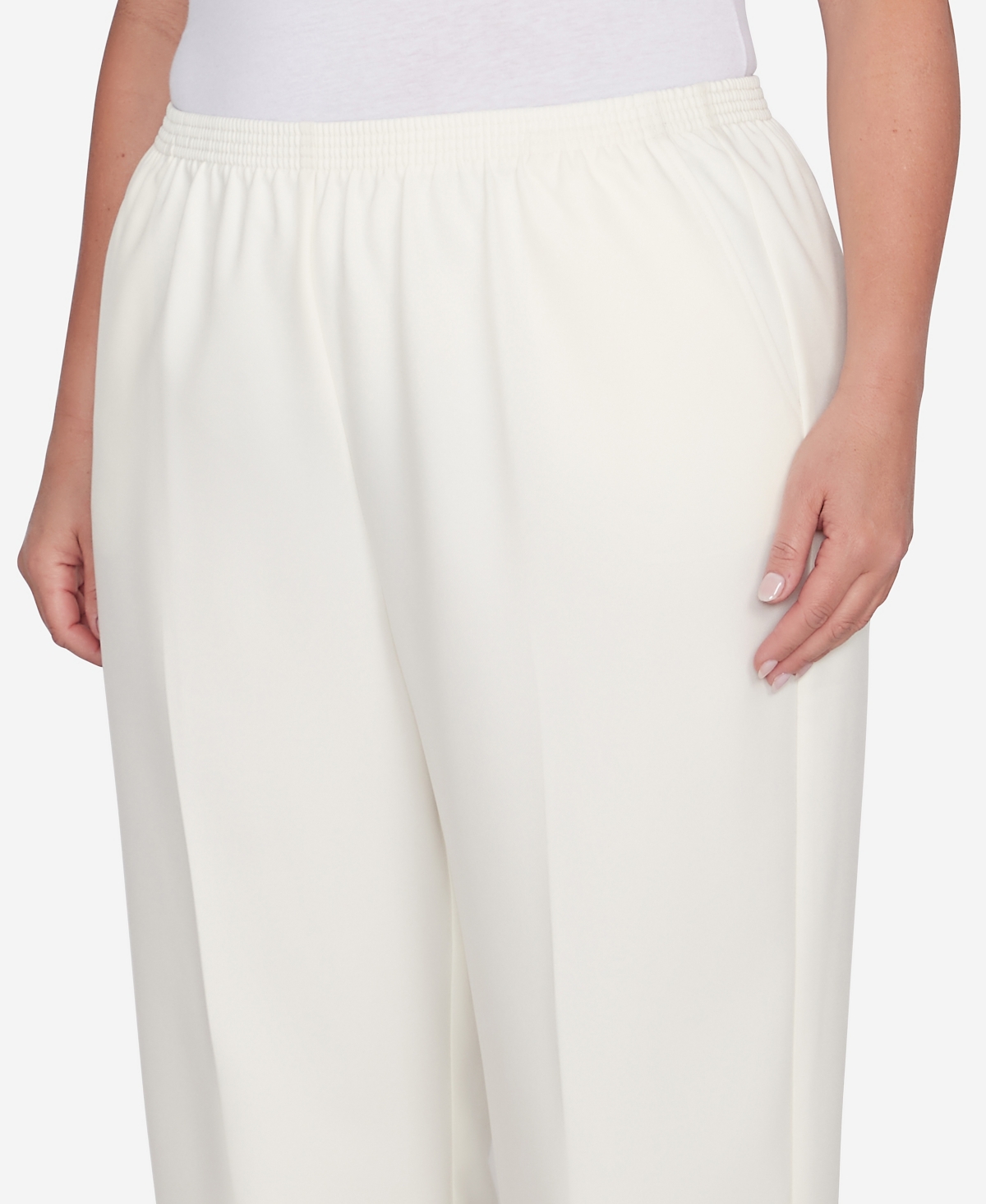 Alfred Dunner Plus Size Classic Accord Elastic Waist Short Length Pant