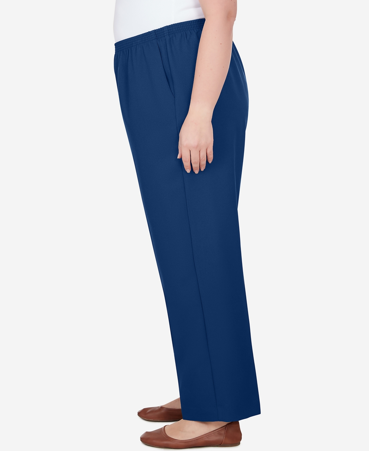 Alfred Dunner Plus Size Classic Accord Elastic Waist Medium Length Pant