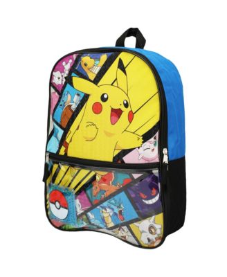 Pikachu Anime Cartoon 4-Piece Backpack Accessories Set for boys