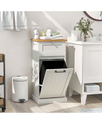 Laundry Cabinet Freestanding Basket Drawer Organizer Tilt Out Laundry Hamper