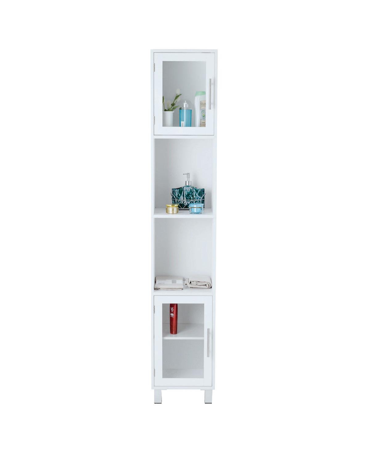 71" Bathroom Tall Tower Storage Cabinet Organizer Display Shelves Bedroom - White