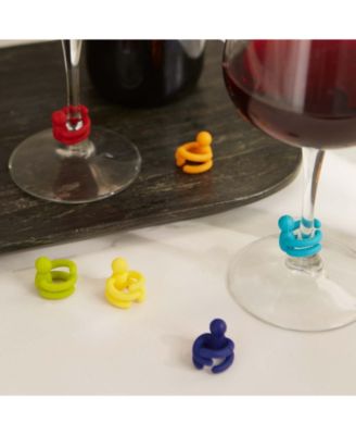 Basic Silicone Stemware Drink Markers Set 6 Piece