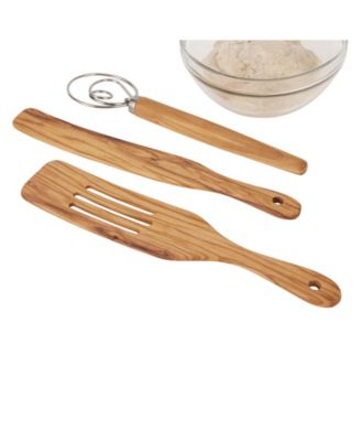 Basic Olive Wood 12.5" x 2.5" Slotted Spurtle