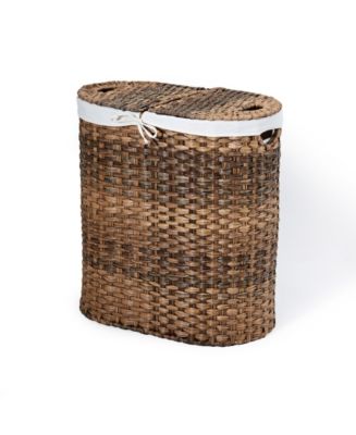 Seville Classics Handwoven Oval Double Laundry Hamper - Macy's
