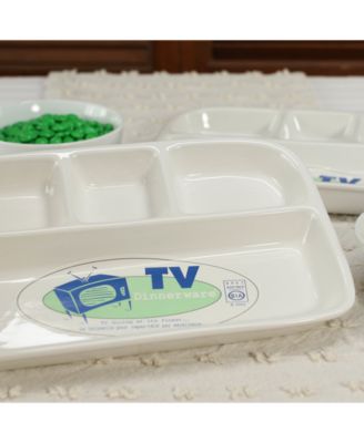 Porcelain Divided TV Tray, Set of 2