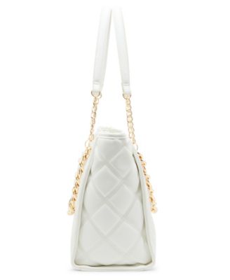 Katt Faux Leather Quilted Tote with Pouch