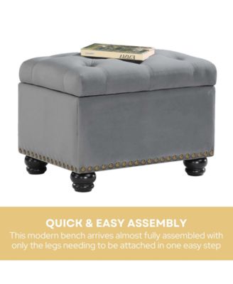 24" Velvet 5th Avenue Storage Ottoman