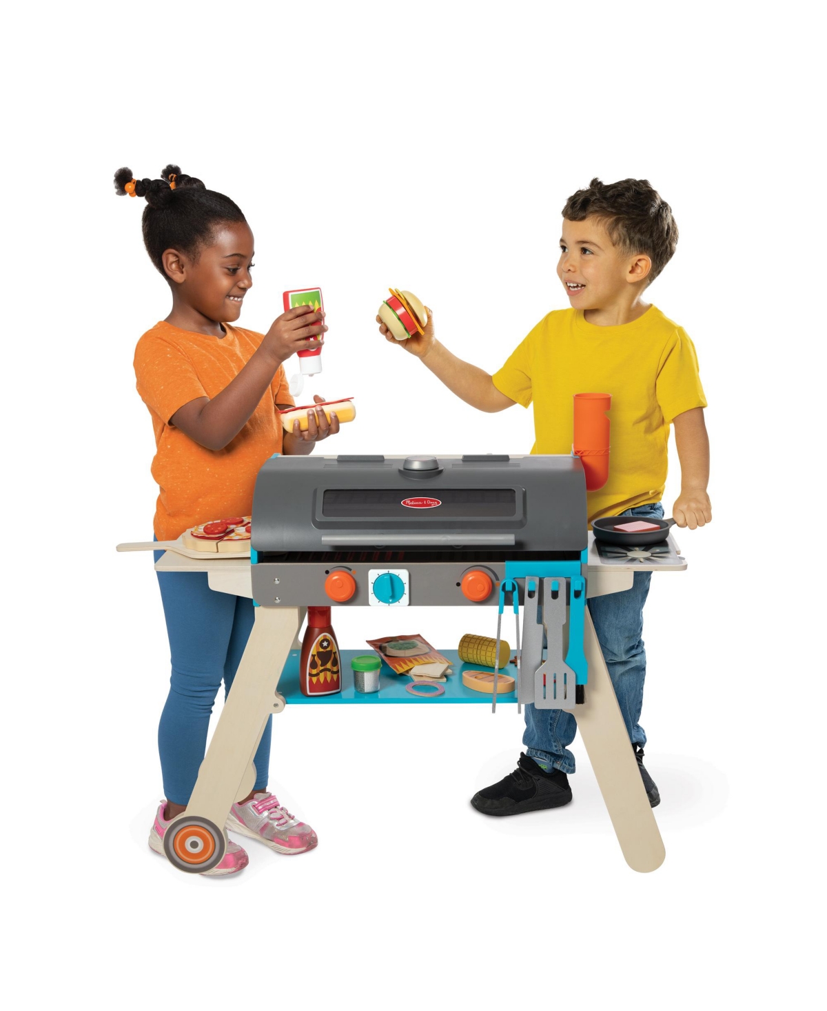Melissa & Doug Deluxe Grill Pizza Oven Playset In Multi-color