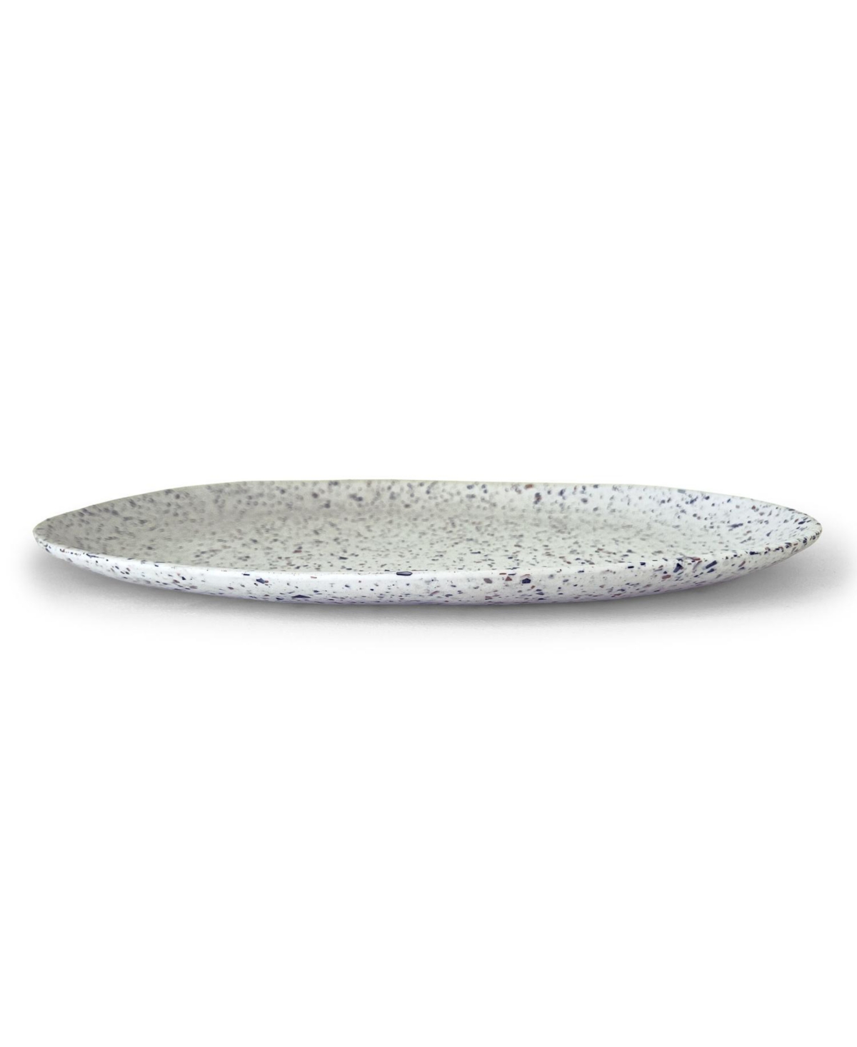 Q Squared Terrazzo 18" X 13" Oval Platter In White,black