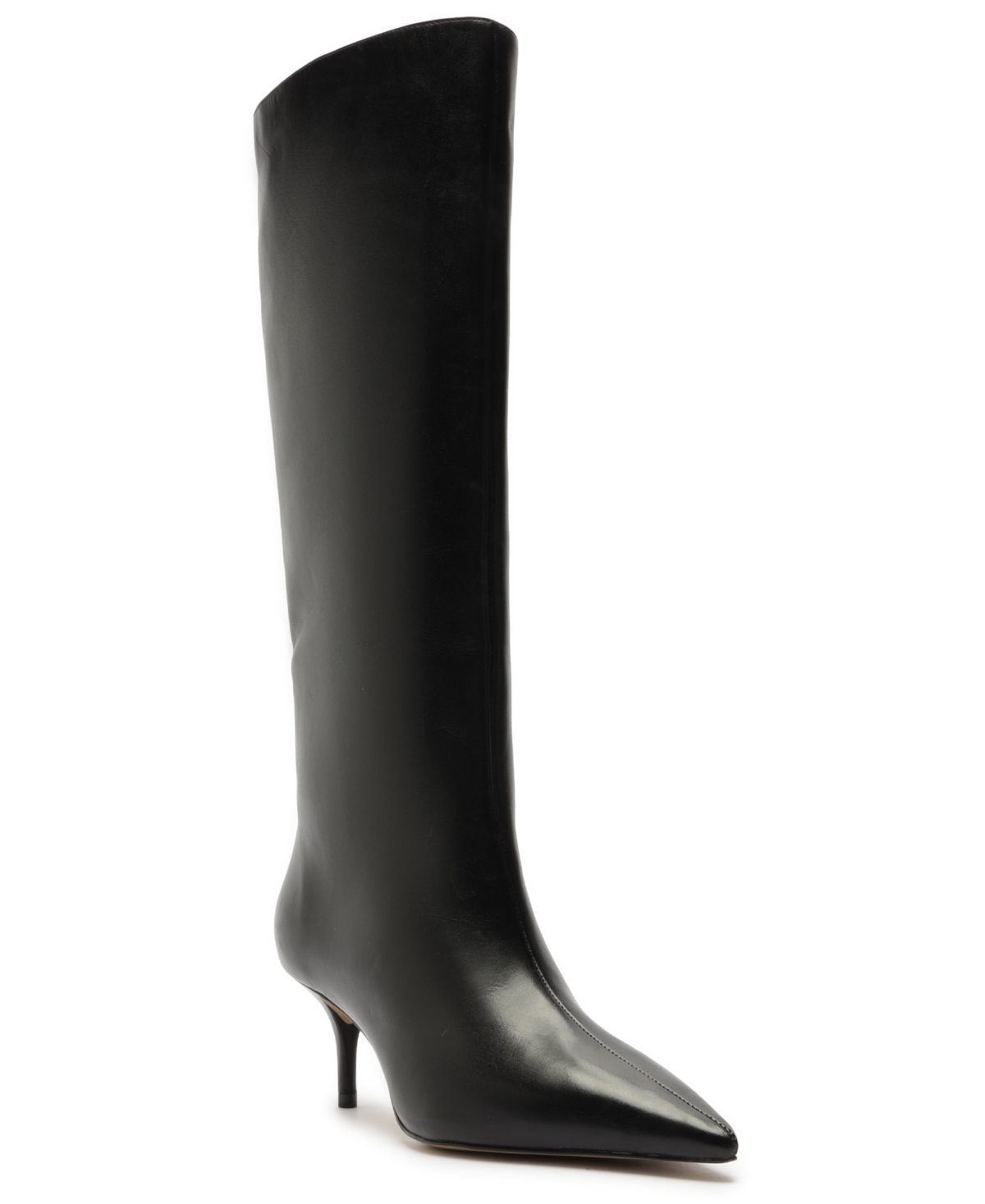 Arezzo Women's Skye Low Stiletto Leather Calf Boots