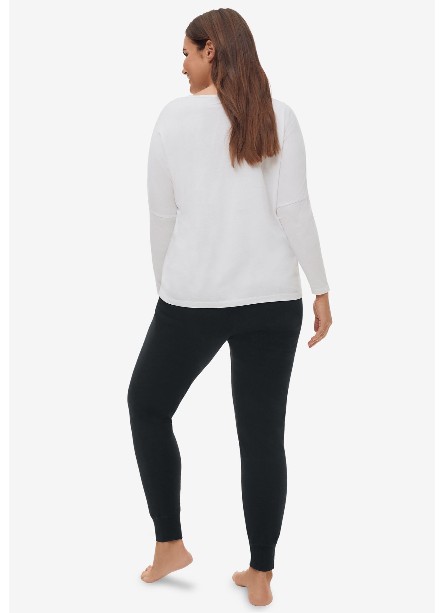 Пижамные брюки Spandex, хлопок, джерси — ellos, цвет: Чёрный — фото 3