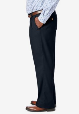 Big & Tall Relaxed Fit Wrinkle-Free Expandable Waist Pleated Pants