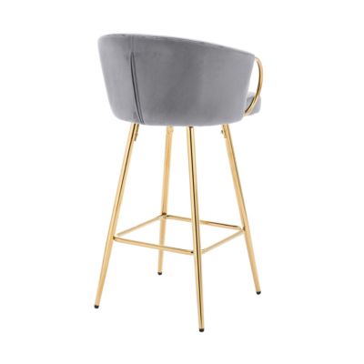 2-Piece 30" Velvet Barstools with Chrome Footrest
